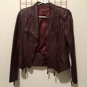 Blank NYC Burgundy Leather Jacket